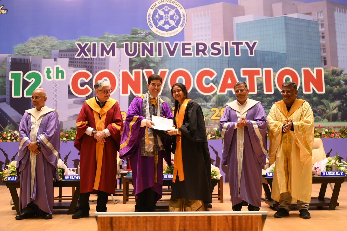 ximb_official's tweet image. XIM Bhubaneswar held its 12th PG Convocation on April 17, 2026, conferring 807 postgraduate &amp;amp; 6 doctoral degrees. The event was graced by Shri Nikhil Sawhney (VC and MD of Triveni Turbine Limited) as the Chief Guest.

Wishing the graduates success ahead!
#XIM #Convocation #MBA