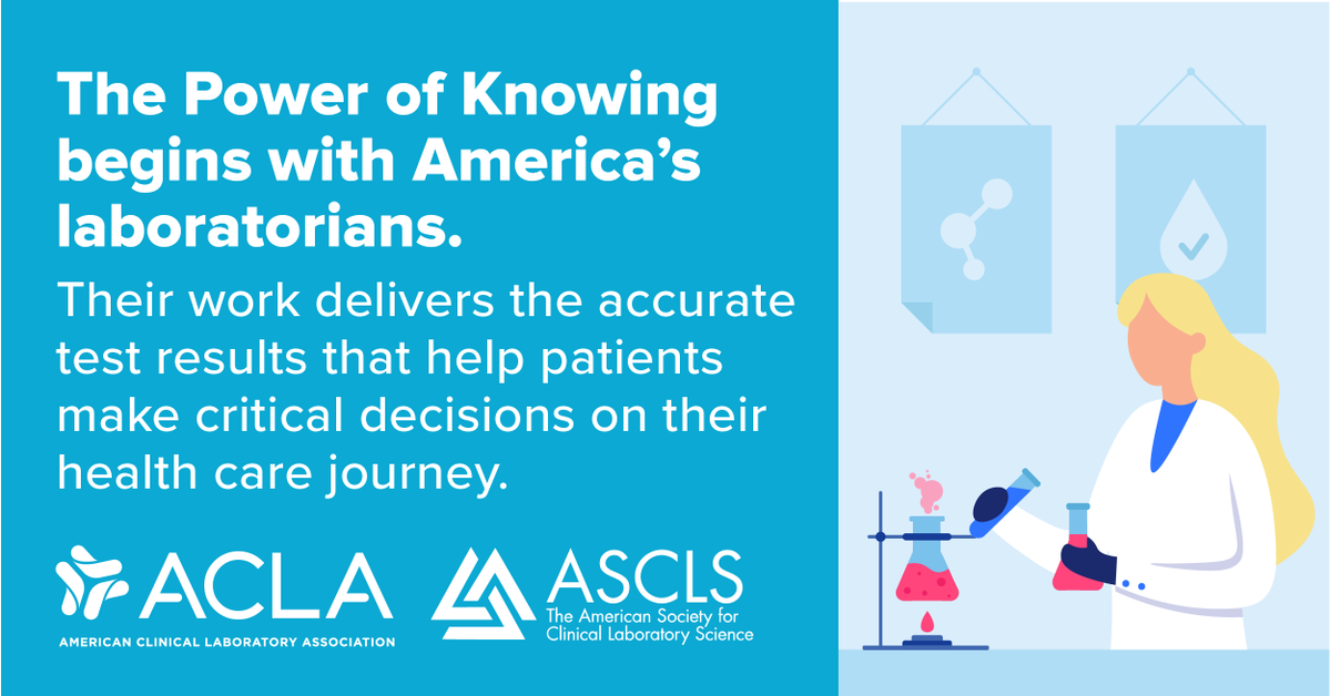 ACLAlabs's tweet image. Every health decision starts with knowledge—and that knowledge starts in the laboratory. This #LabWeek, we honor the laboratorians who empower patients with answers. #Lab4Life