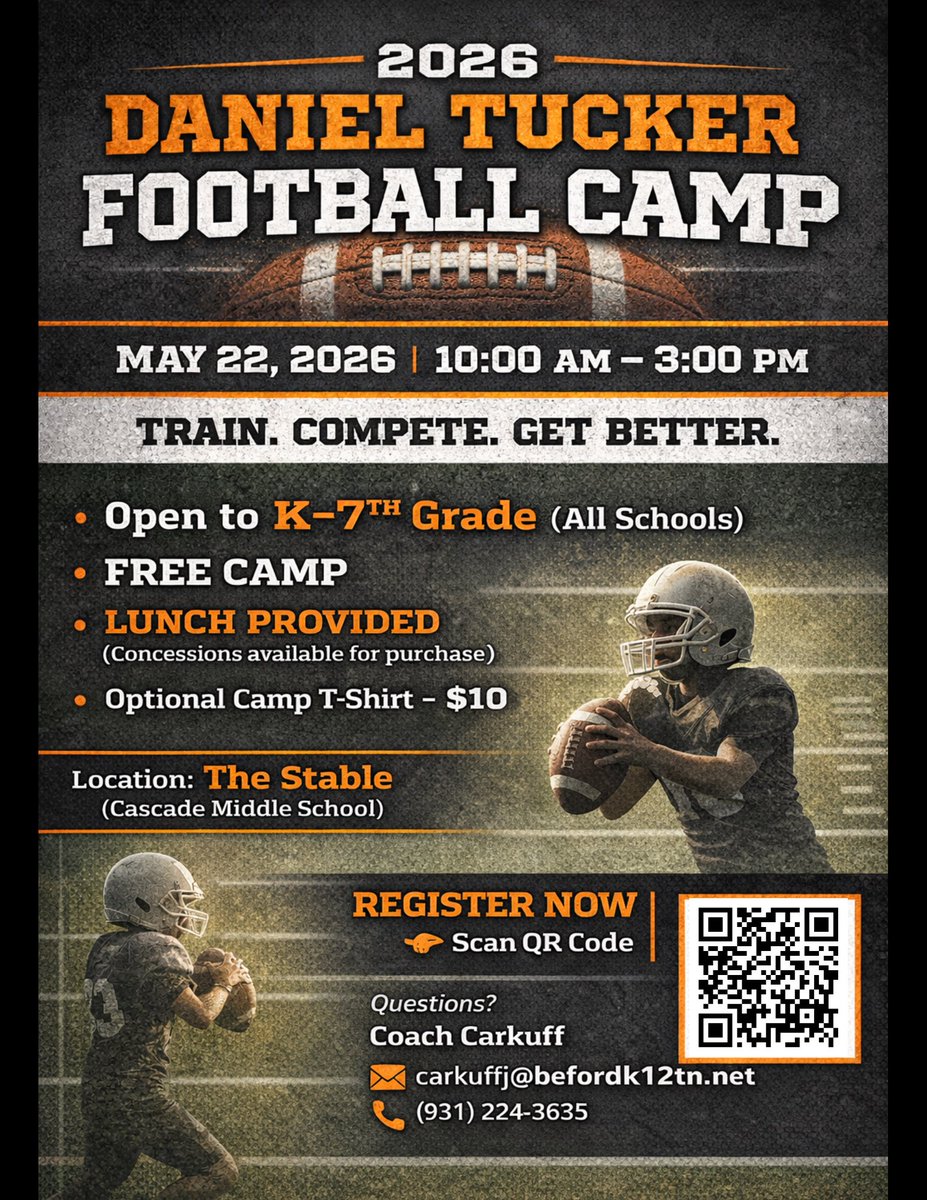 CascadeChampsFB's tweet photo. Join us May 22nd for Youth Camp!

https://t.co/M3C6QOzkNJ https://t.co/qONnl08vyR