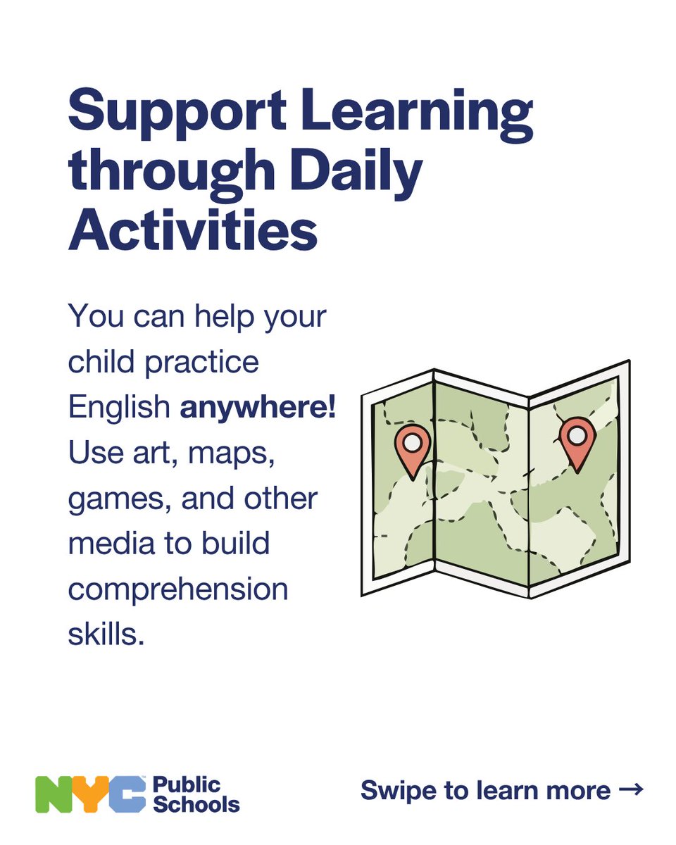 NYCMultilingual's tweet photo. 🗣️Calling all NYCPS parents!

📝Learn how you can support your child’s English Language Development with resources available from your local library, community, and even in your home.

📱#multilingualNYC https://t.co/vsNADw6ZPx