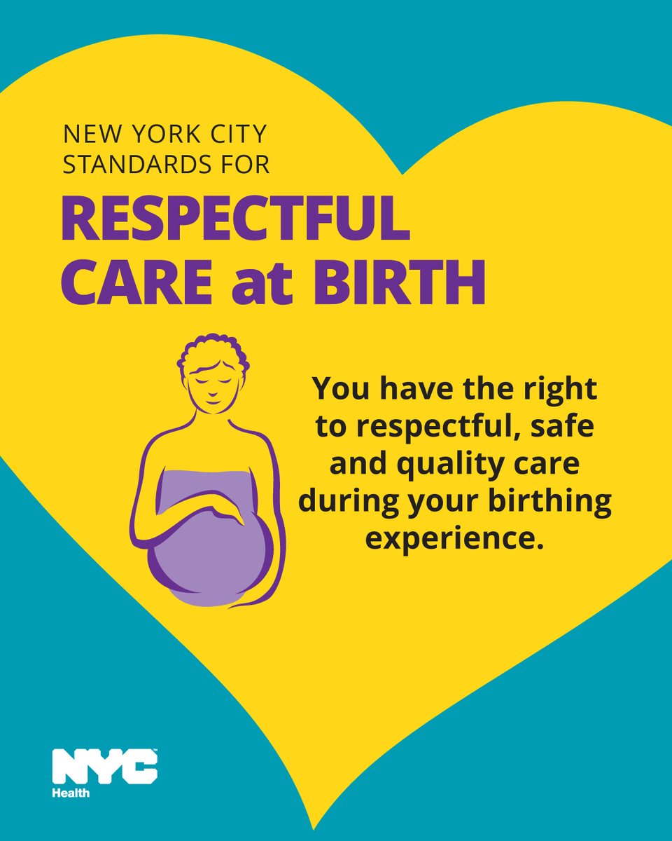 nycHealthy's tweet photo. In NYC, you have the right to respectful, safe and quality care when you're giving birth.

This #BlackMaternalHealthWeek make sure you know the NYC Standards for Respectful Care at Birth, which were created to inform, educate &amp; support people giving birth: https://t.co/A81c9G9g8n https://t.co/nsjPqwpoMk