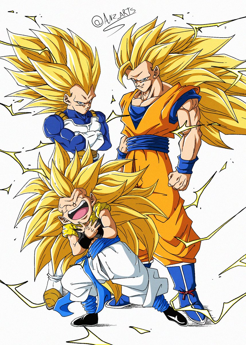 AnzGiancarlo's tweet image. Super Saiyan 3 Art #Final 
#Goku #Vegeta #Gotenks