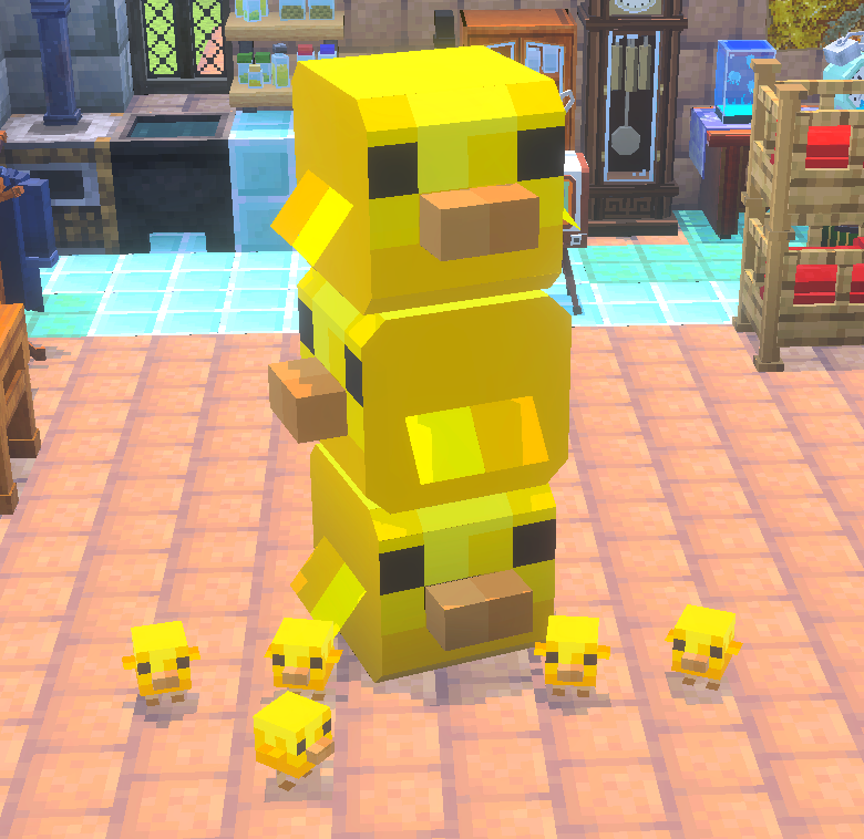 pleinair1212's tweet image. 毎日新ブロック追加286日目【デカヒヨコクッション】
 #Minecraft #Blockbench