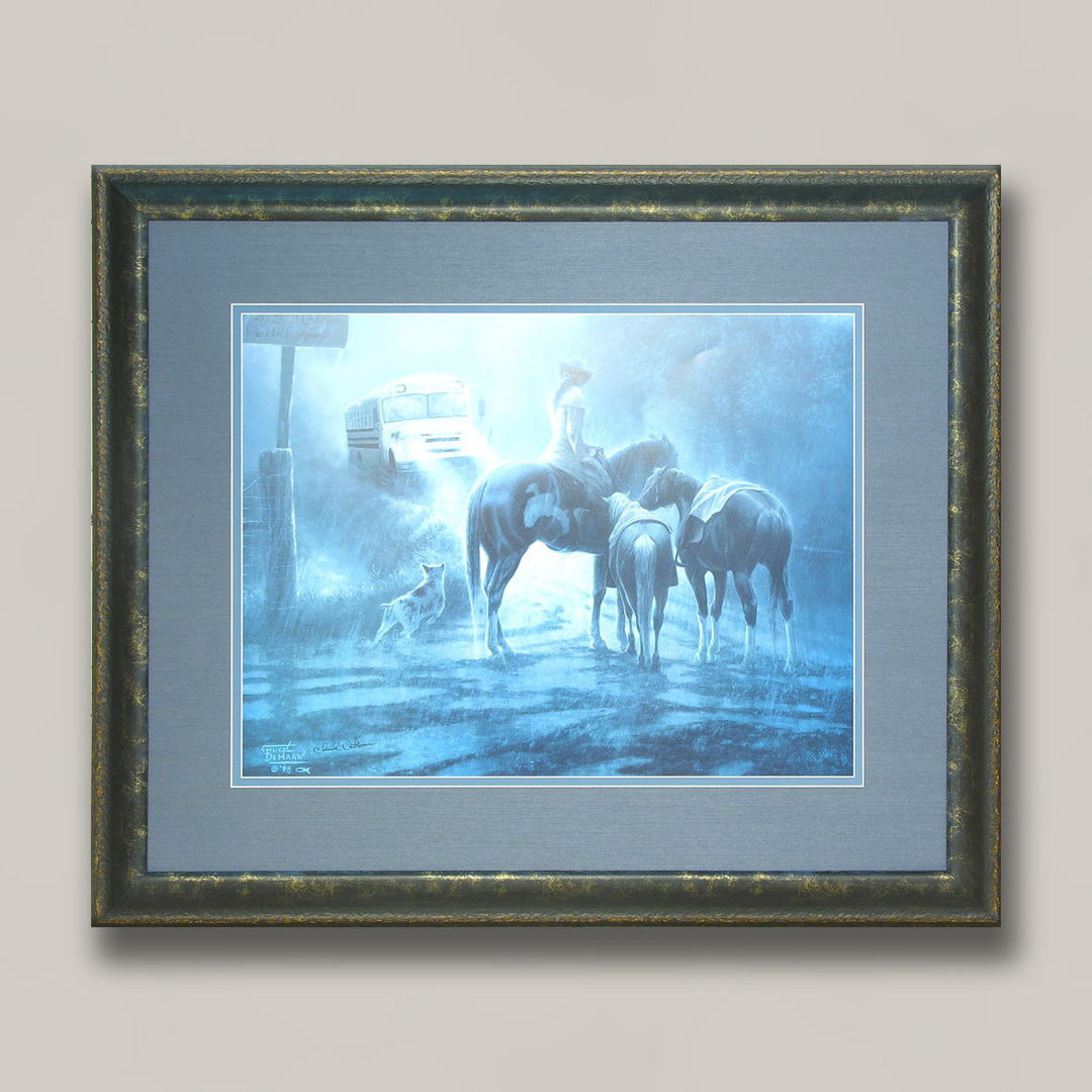 FramingNook's tweet image. Waiting for the bus , surely a lot of memories for many a country folk! #Frame #CustomPictureFraming #RedDeer #RedDeerCustomFraming