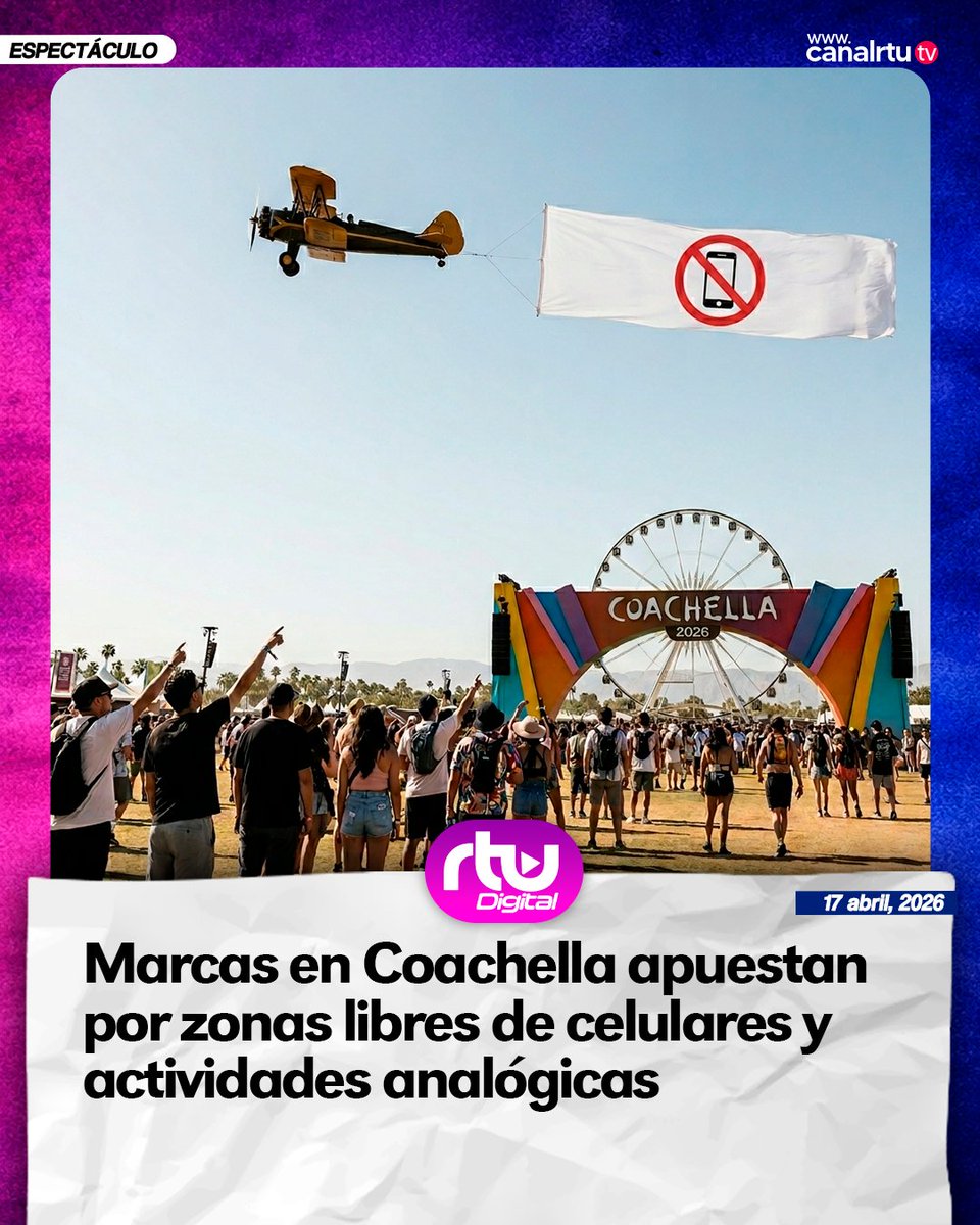 canalrtu's tweet image. ¿Vivirías un festival sin celular? 🎶 La tendencia del "Analog 2026" llega a Indio, California, ofreciendo espacios de relajación y creatividad sin distracciones tecnológicas. 🧘‍♂️🎡 #DigitalDetox