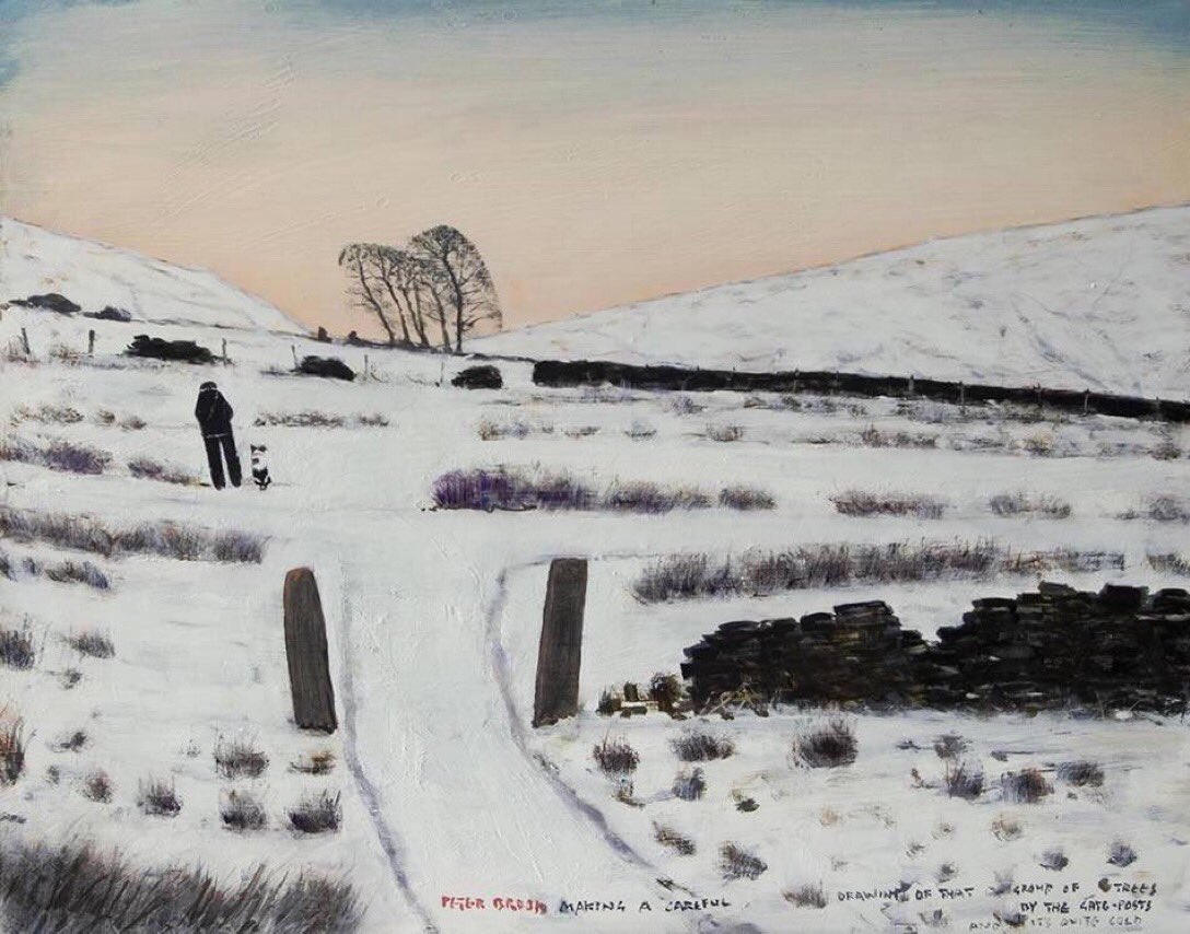 Underlying much of Peter Brook’s work was his belief that the ordinary was interesting. In ‘Making a Careful Drawing of that Group of Trees by the Gateposts and it’s Quite Cold’ he draws our attention to the location of what could be considered an unremarkable landscape feature.