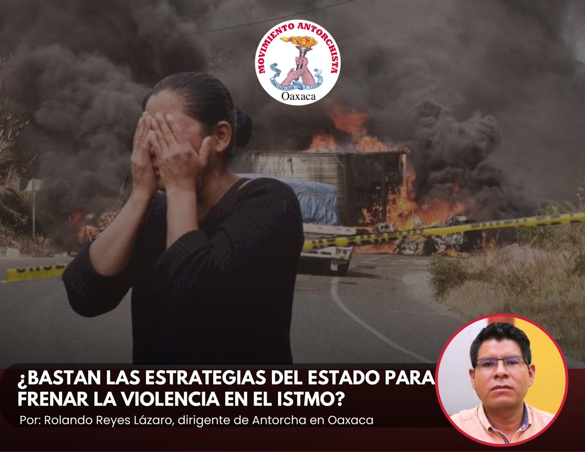 Te invito a leer mi #Opinión: ¿BASTAN LAS ESTRATEGIAS DEL ESTADO PARA FRENAR LA VIOLENCIA EN EL ISTMO DE TEHUANTEPEC?

"La izquierda mexicana y oaxaqueña no han alcanzado a ver que solo nos queda una salida: la organización del pueblo…" ⬇️ facebook.com/share/p/14XXxd…