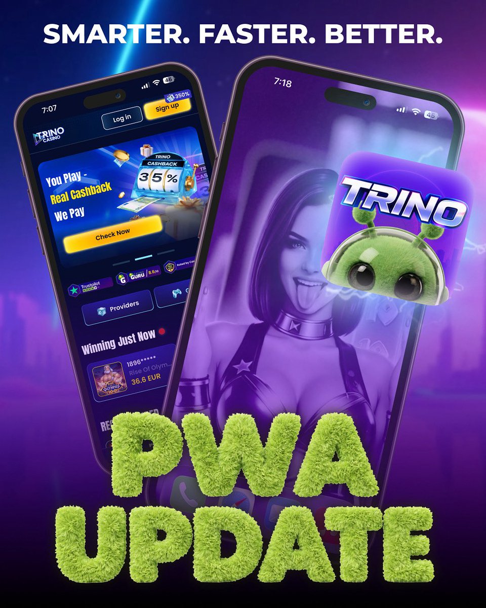 trinocasino's tweet image. PWA UPDATE ⚡️

Faster. Smoother. Just better.

Turn Trino into an app in seconds:
• Android — Chrome → 3 dots → Add to Home Screen
• iOS — Safari → Share → Add to Home Screen

No installs needed. Just play 📱

#Trino #PWA #Update