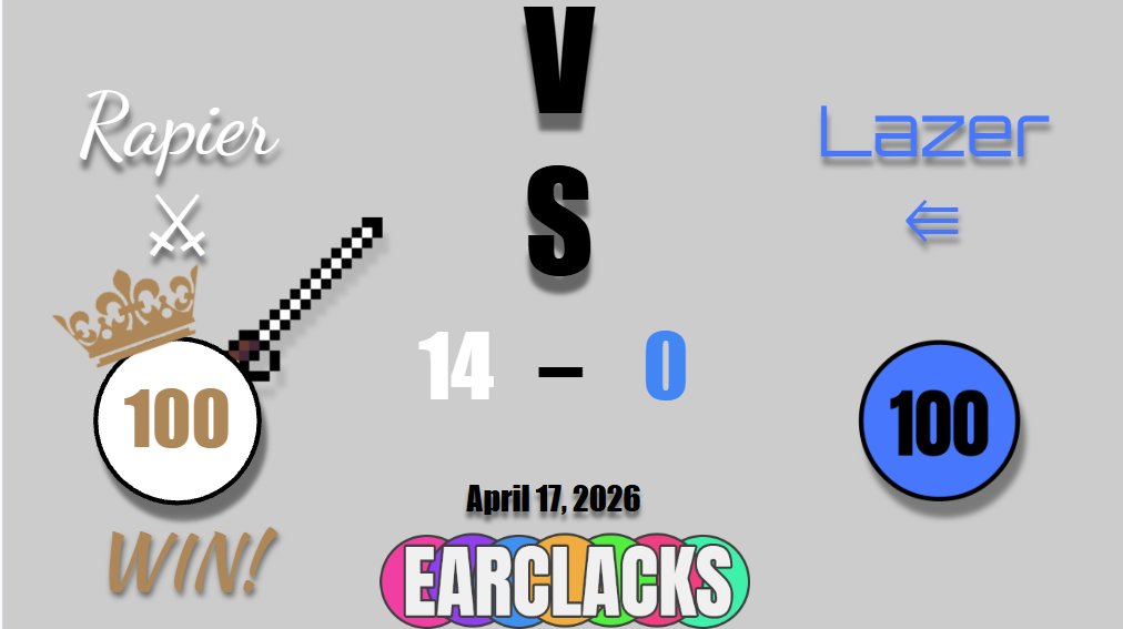 RapierEC's tweet photo. Final @Earclacks @LaserEC https://t.co/jljYhHGRgv