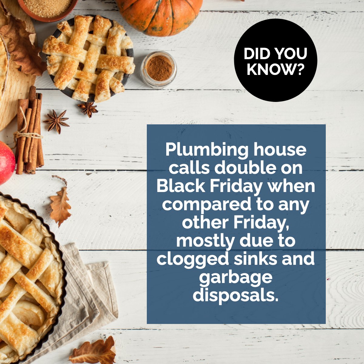 BooneAaron's tweet image. Did you know?

Black Friday is the busiest day of the year for plumbers. 😅

#DidYouKnow #Facts #BlackFriday #Plumbers #thanksgiving #randomfact