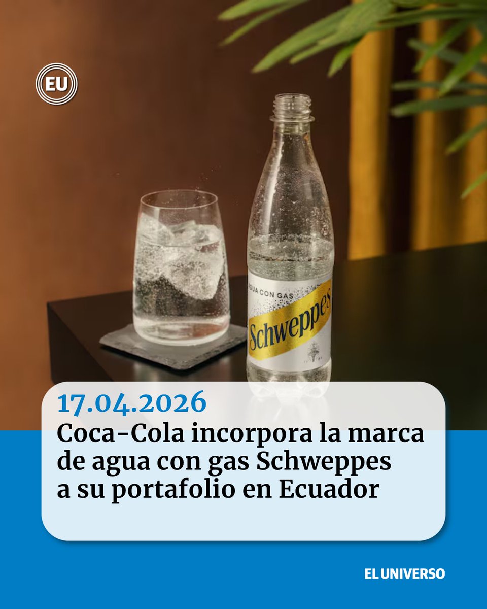 eluniversocom's tweet image. #Coca-Cola incorpora la marca de agua con gas Schweppes a su portafolio en #Ecuador ow.ly/kYhr50YLhQ5