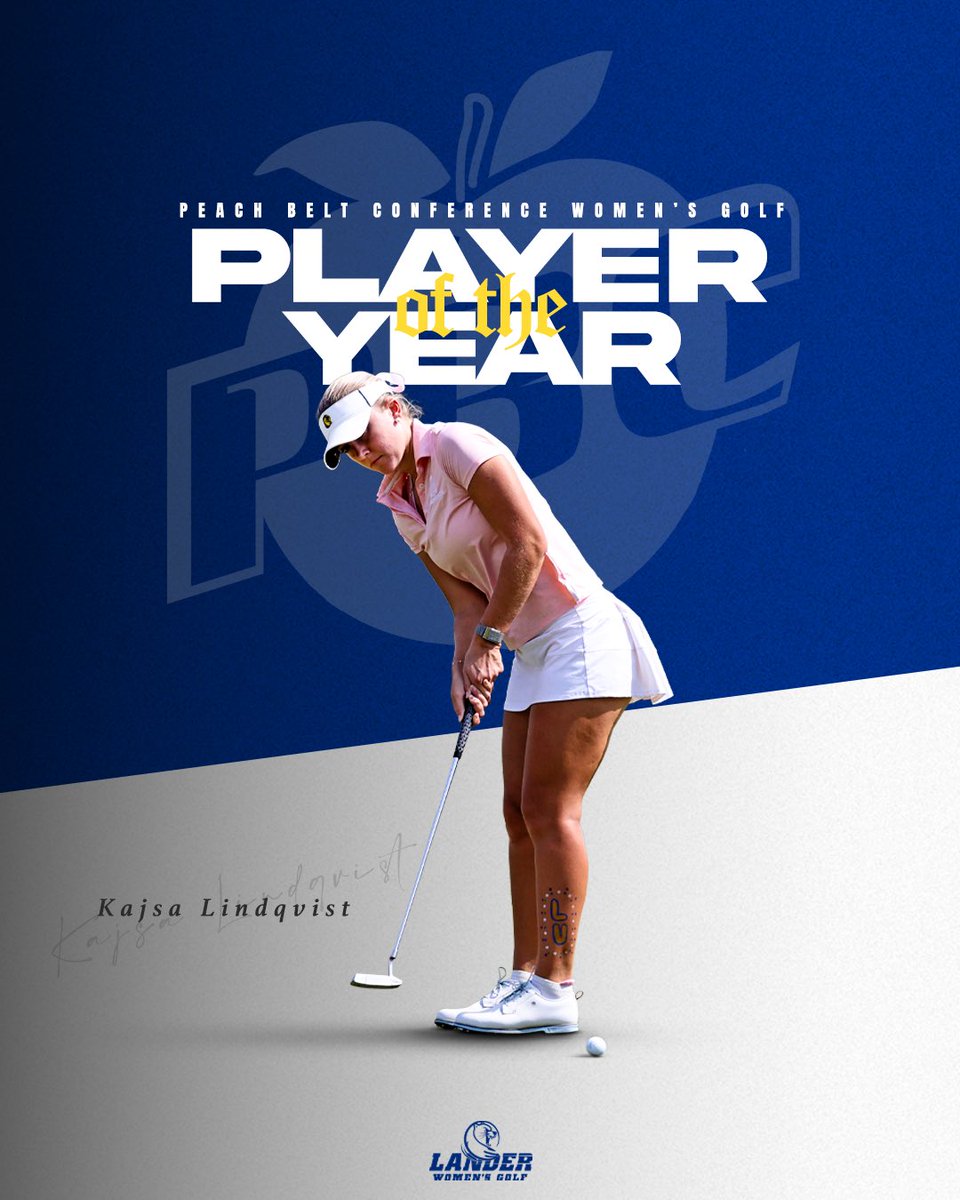 LanderAthletics's tweet photo. Women’s Golf took home several @PeachBelt postseason awards today!

Kajsa Lindqvist earned Player of the Year and First Team All-Conference honors.

Coach Riddle was named Coach of the Year.

Two others made the Second Team All-Conference!

📰: https://t.co/jEjYRQwEj7

#cLawsUp https://t.co/UmwdP1n795
