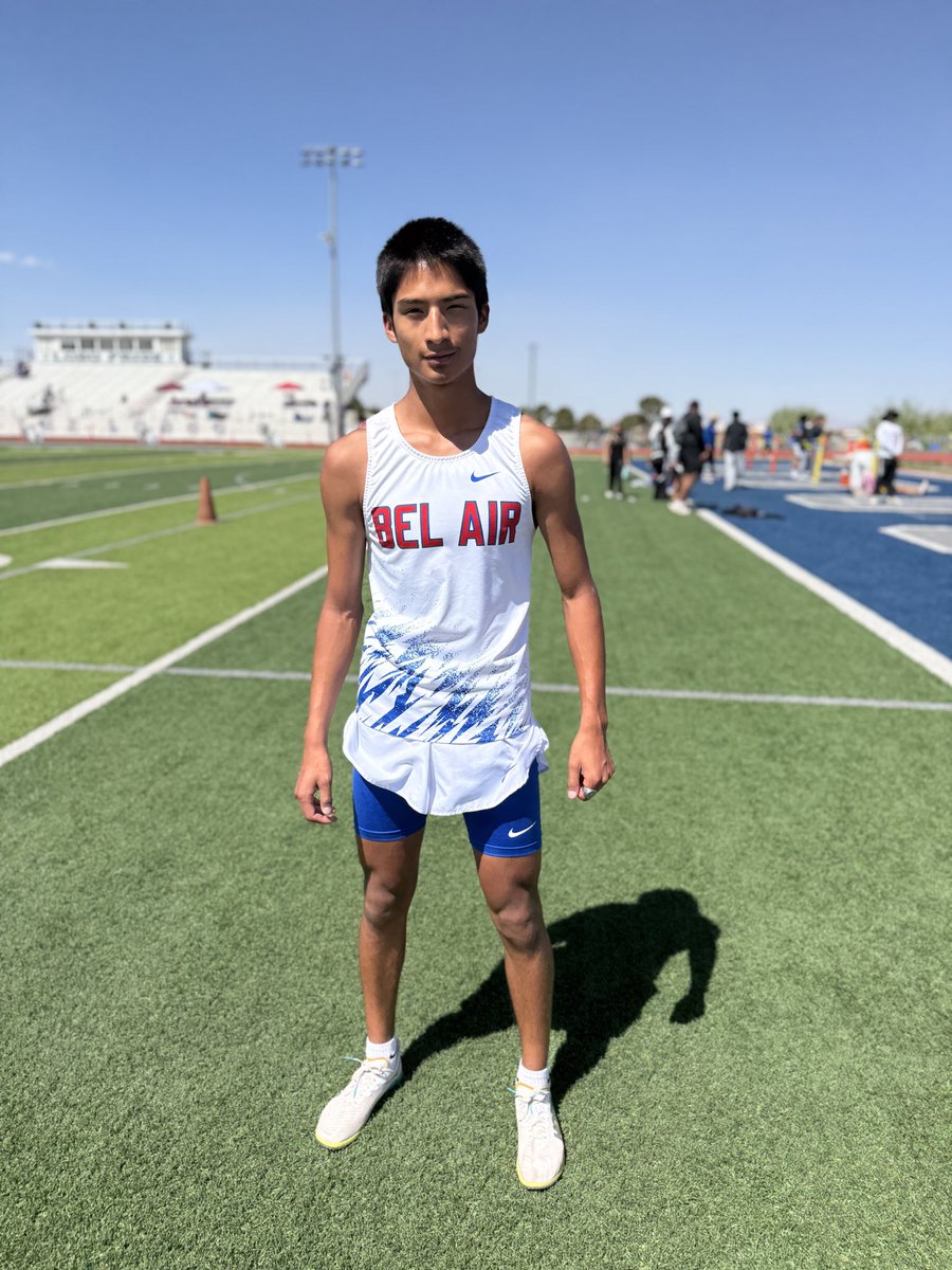 BelairTrack's tweet photo. A Big Red shout out to our El Urquidi who placed 4th in the 3200 and has claimed a spot on the bus to regionals! Amazing job Eli, Big Red Nation is proud of you! #regionalbound @Coach_Fama @BelAirHigh https://t.co/LIwWlhYGUB
