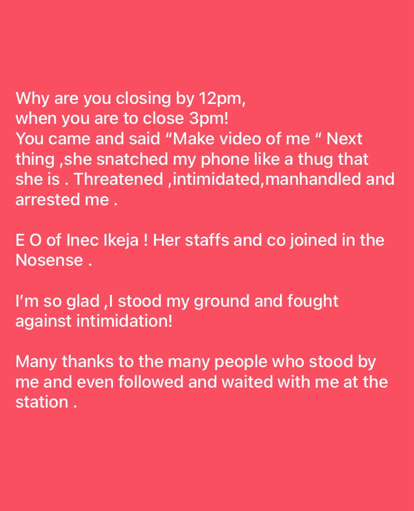 IBirthings's tweet photo. @inec why did your EO threaten , insult, manhandled , collect my phone and got me arrested?
#pvcregistration https://t.co/BbEusZKSZT