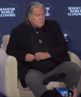 Steve Bannon has pissed himself at the World Economic Forum