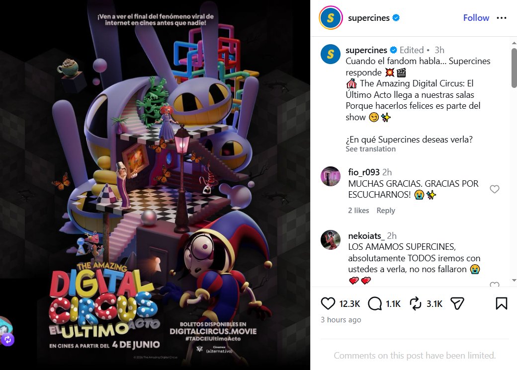 GANAMOS? GANAMOS???????
ES OFICIAL! TENDREMOS TADC EN ECUADOR! MUCHAS GRACIAS A TODOS LOS QUE FIRMARON NUESTRA PETICION, ESTO UN LOGRO DE TODOS!
#TADC #TheAmazingDigitalCricus