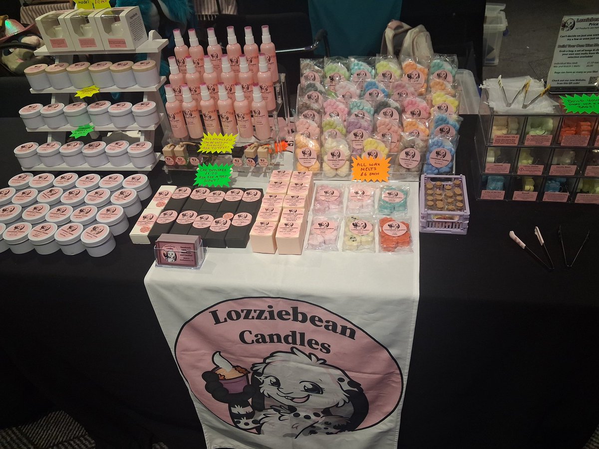 Going to Confuzzled? I have exciting news!
We have been accepted for this years first Artist Alley!
We will have a similar selection to what we had at Scotiacon except no packed melts but a bigger range build your own melts as well as new scents for Sprays Candles &amp; Car diffusers
