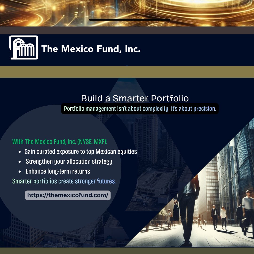 CEFNetwork's tweet image. Global growth rewards those who invest with patience, discipline, and perspective.😅

Learn more: themexicofund.com

#MXF #MexicoFund #ClosedEndFund #EmergingMarkets  #GlobalMarkets #LongTermGrowth #CEF #DividendInvesting #CapitalAppreciation #PortfolioStrategy