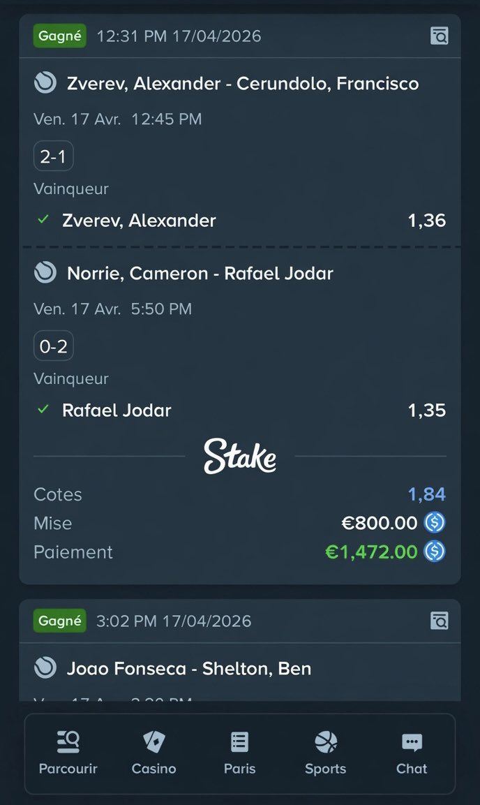 10€ PAYSAFCARD À GAGNER dans les commentaires ! 🥇 

LIKE + RT + ABO. 

Le tennis n’est plus un secret pour moi, suivez-moi sur mon canal en bio et vous verrez que gagner de l’argent au paris sportif devien possible. 

REJOIN-MOI SUR STAKE (VPN) 
DÉPÔT TRIPLÉ | 20€ OFFERT ⬇️ :