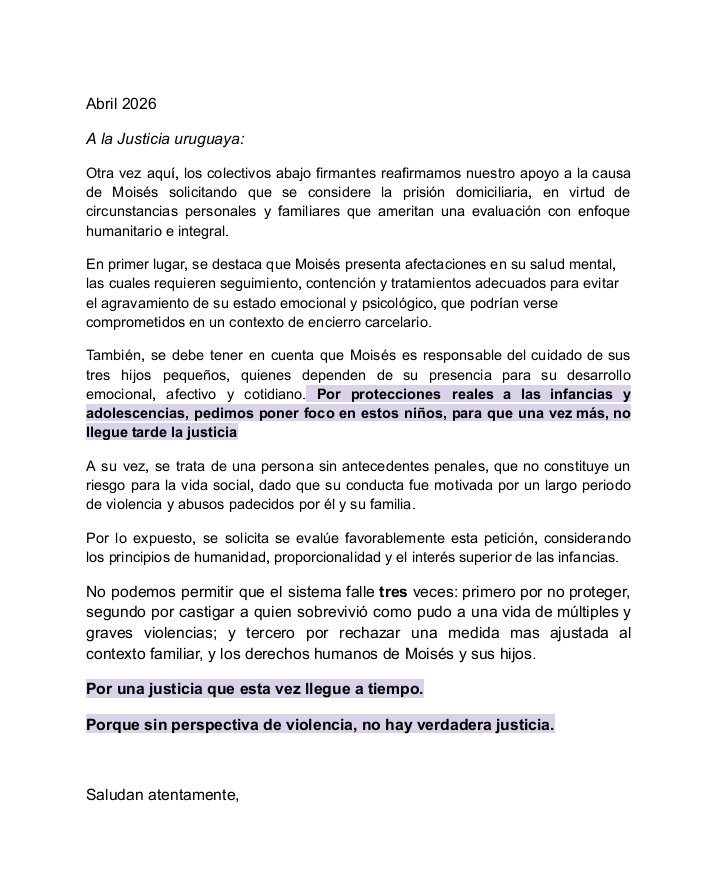 IntersocialFem's tweet image. Comunicado sobre #Moises
#LibertadParaMoises