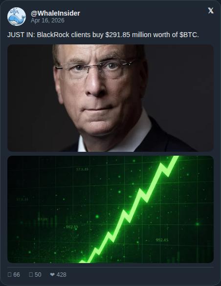 TheBitcoin__'s tweet image. BlackRock clients just dropped $291.85M on Bitcoin in a single session

Not a rumor

Not a headline they're spinning

A transaction

Institutional demand for #SoundMoney is not slowing down