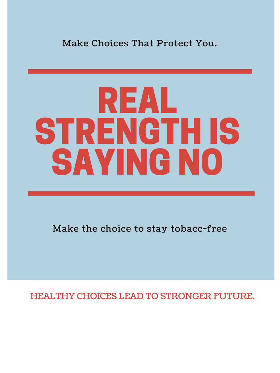 BUTobaccoFree's tweet photo. Real strength is saying no. 💪 Choose a tobacco-free life. #butobaccofree #VAPEFREEMS https://t.co/QTQDumwphg