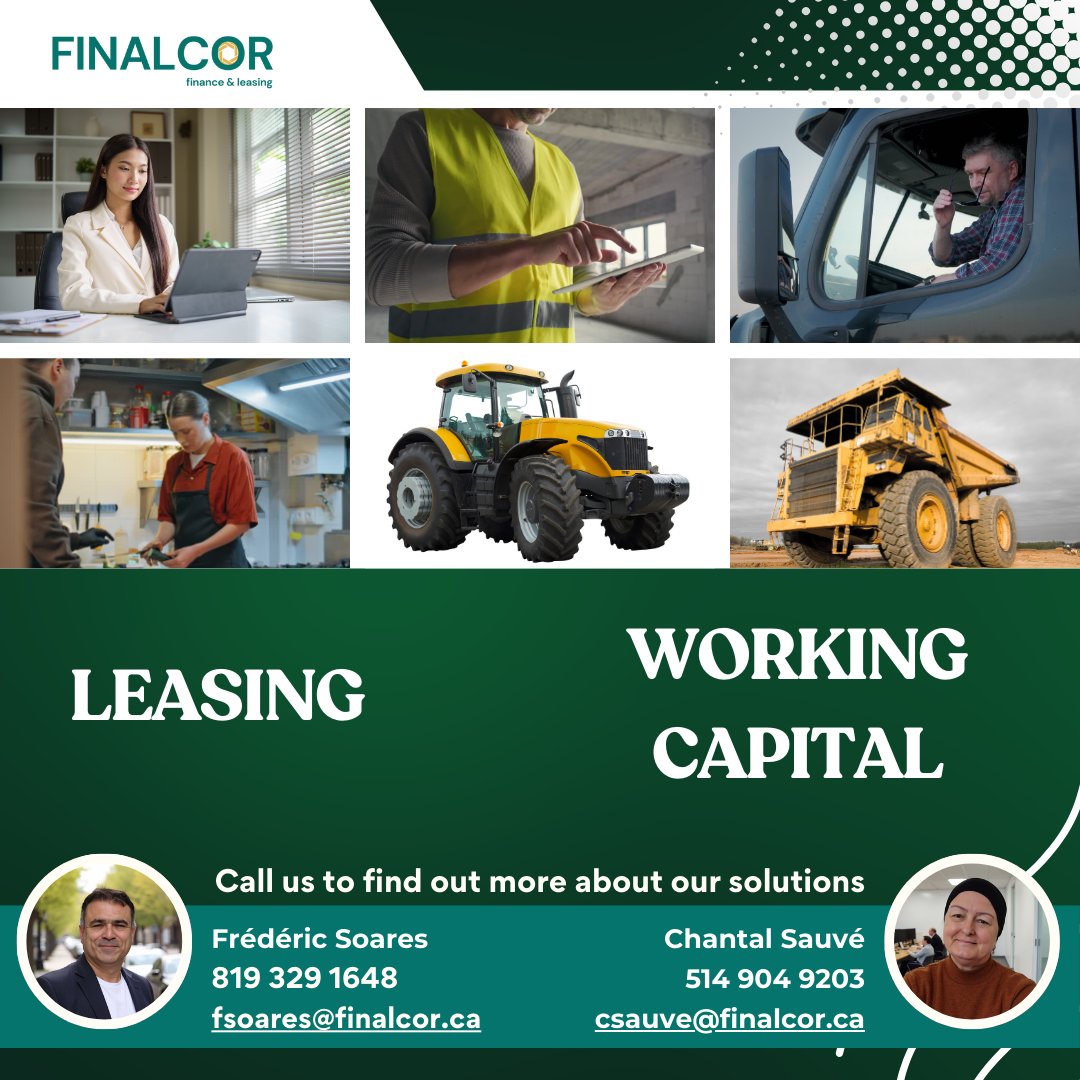SoaresFred55884's tweet image. 🔍 Looking for financing to purchase equipment for your business? 
Choose flexible leasing or a working capital loan of up to $800K. 
Invest in new equipment and improve cash flow with smart financing solutions.

#Financing #Entrepreneurship #Leasing #WorkingCapital