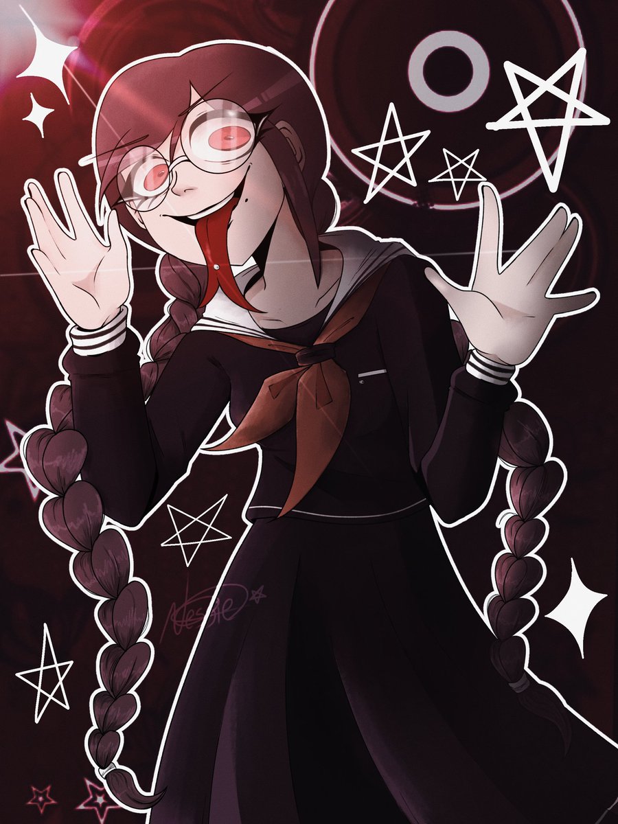alexx_ness's tweet photo. hear me out, geno jack w/pierced + splited tongue would be to die for โ๏ธ #danganronpa #genocidejack #genocidejill #danganronpafanart https://t.co/0ouZPg0Z5V