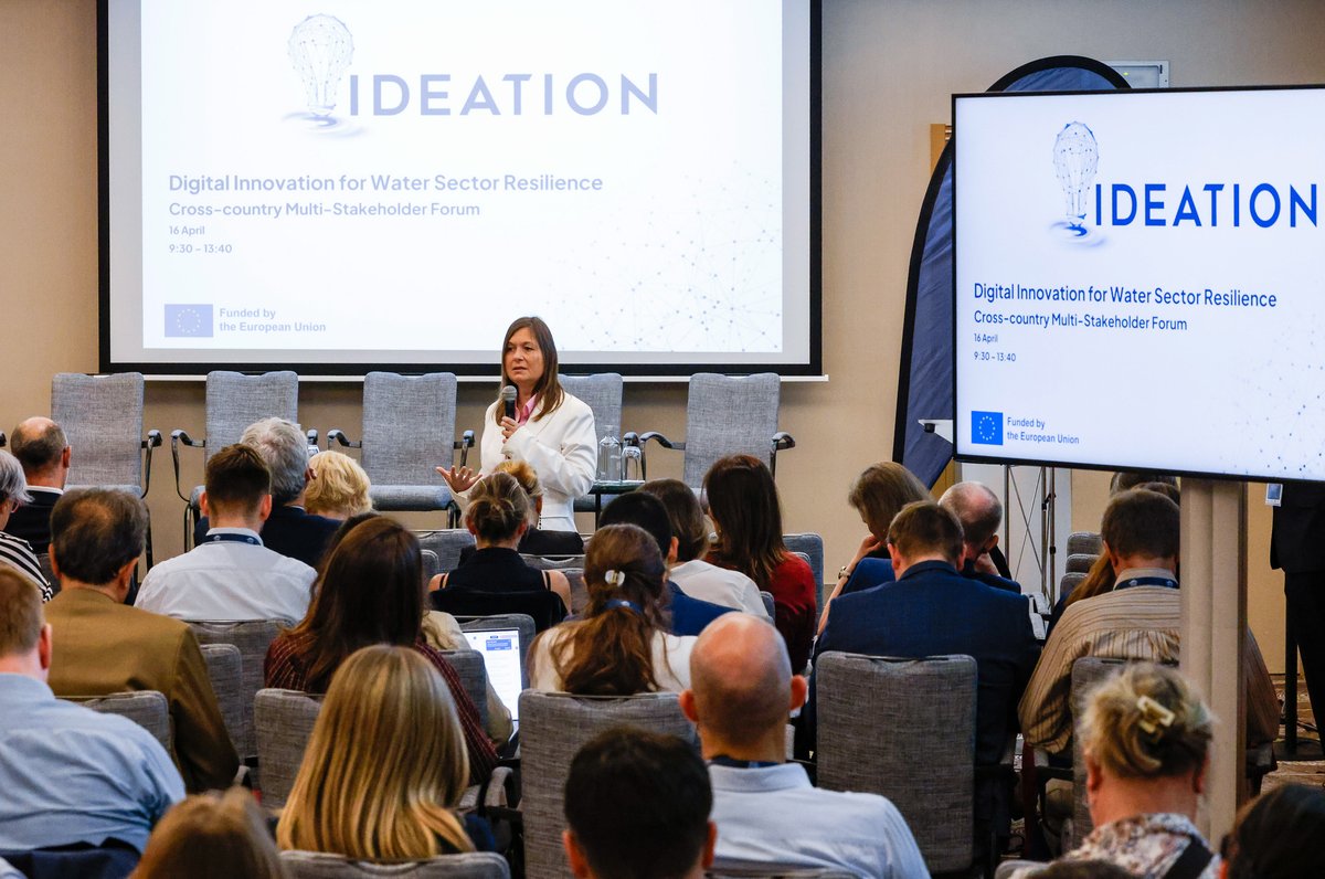 H20EU's tweet image. “#Digitalisation is no longer optional.”🚀

At #WME2026, IDEATION presented its progress on the #DigitalTwin of Europe’s inland waters—aligning data, AI, and policy for a water-resilient future.

More insights coming next week! ⏳

#WaterResilience #Innovation #DigitalTwin