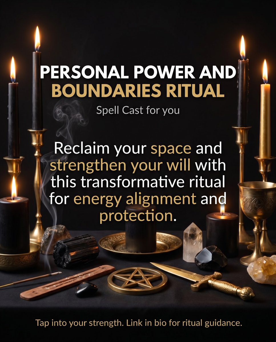 SpellsAndPsychi's tweet image. Strengthen your boundaries and reclaim personal power. 🌿 Align your energy, deepen connection, and act from harmony—not pressure. Step forward with clarity and confidence. 🔥✨ welovespells.net/products/domin… #belindarituals #personalpower #energyalignment #sacredboundaries