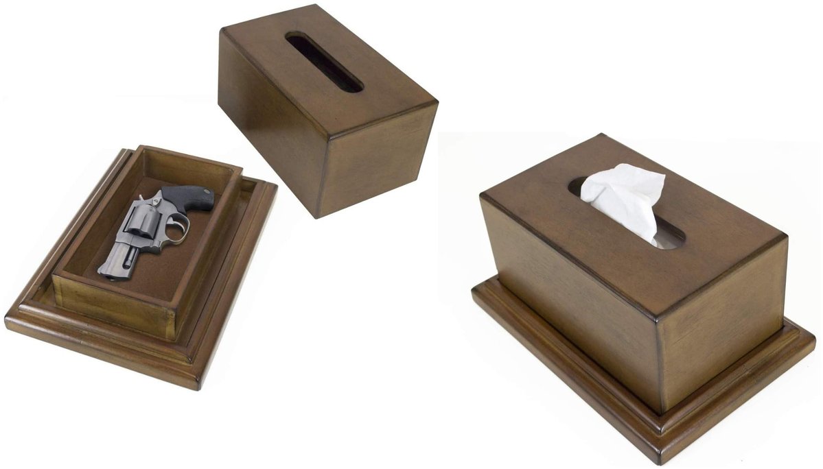 This one was VERY popular:
American Furniture Classics concealment tissue box, Walnut Finish, 12.25"L x 8.25"W x 6"H, Brown
$46
amzn.to/4tV2u45
See more options for Gun Concealment
amzn.to/4tpNcEQ