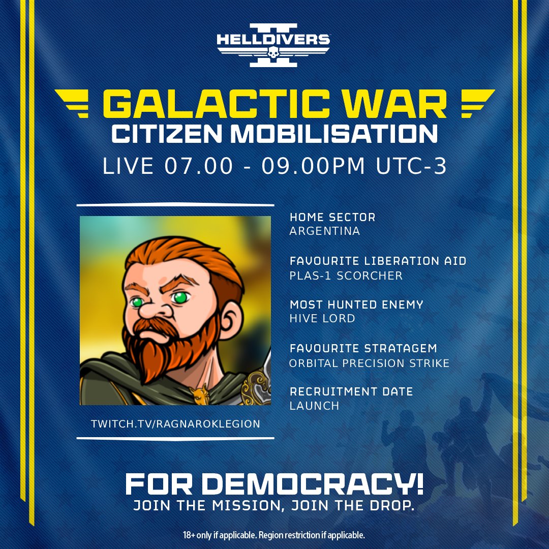 Additional forces are required to support operations in Spanish-speaking sectors this Saturday, April 18th. Helldivers fluent in Spanish are prioritised for coordinated deployment. Report for duty and prepare to engage.

Propaganda Commander <a href="/Ragnarok_Legion/">𝕽𝖆𝖌𝖓𝖆𝖗𝖔𝖐 𝕷𝖊𝖌𝖎𝖔𝖓</a> is calling for