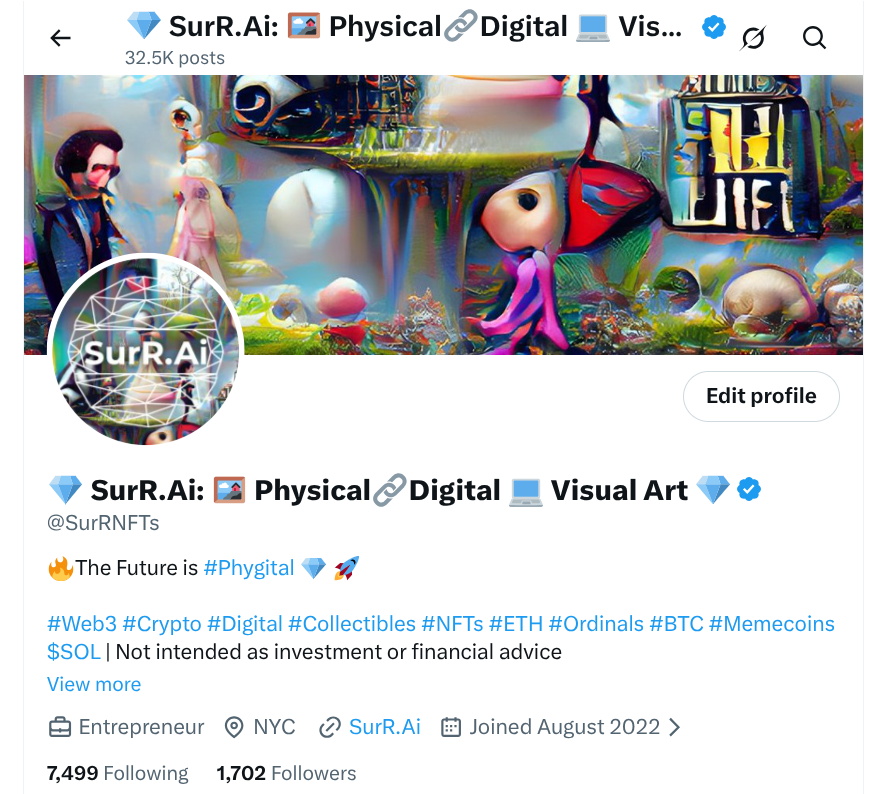 SurRNFTs's tweet image. 🚨 SCAM ALERT! #GrokAI shock: 99 SurR.Ai Fakes vs. ONE verified account! TRUST ONLY @SurRNFTs! (Legit, &amp;amp; dropping #phygital fire 🔥)

PRO TIP: Check the Verification Badge &amp;amp; Creation Date. Follow the real source! #SurRAiOriginal #NFTSecurity #ScamWatch #CryptoTips
