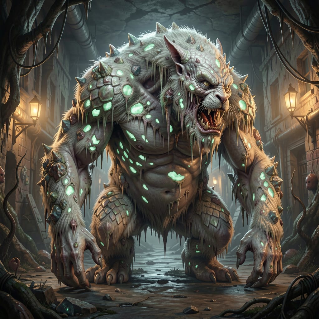 Grace_Inkworks's tweet photo. Creature Forge Entry #001 — The Gutter Maw

It stalks the forgotten passages beneath the city, its flesh emitting a sickly glow that draws the desperate close, and long enough to ensure they never leave.

Type: Aberration
 Habitat: Urban / Underground
 Temperament: Aggressive Ambush Predator
 Threat Level: High
 Intelligence: Cunning

Would your party survive this?

#worldbuilding #dnd #ttrpg #fantasyart