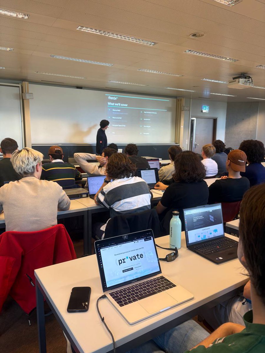 guillaume_lpn's tweet photo. Yesterday, I organized my first @fhenix workshop with @bsaepfl. We had a great time discovering FHE and @fhenix's CoFHE, everyone was excited about the tech! 🍕 We then grabbed pizzas together and had a blast discussing the workshop and what's next! https://t.co/kagPpn09mj