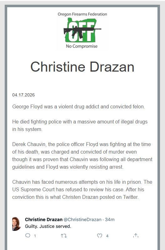 Seems that while <a href="/OregonFirearms/">Oregon Firearms</a> is quiet here on X, they've been busy sending out emails to the firearms-owning enthusiasts here in Oregon... and  from the looks of my inbox, they're not a big fan of <a href="/ChristineDrazan/">Christine Drazan</a> 

Maybe she can answer this?