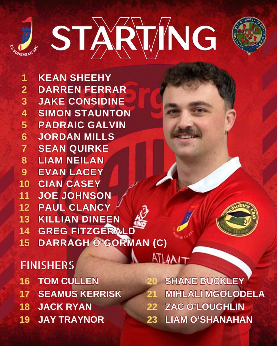 ulbohemianrfc's tweet image. Team Announcement!

It’s a big one tomorrow. Get down to UL North Campus and show your support! 💪🔴🔵

KO 2.30 pm  UL4G 🏉

#LetsDoThis