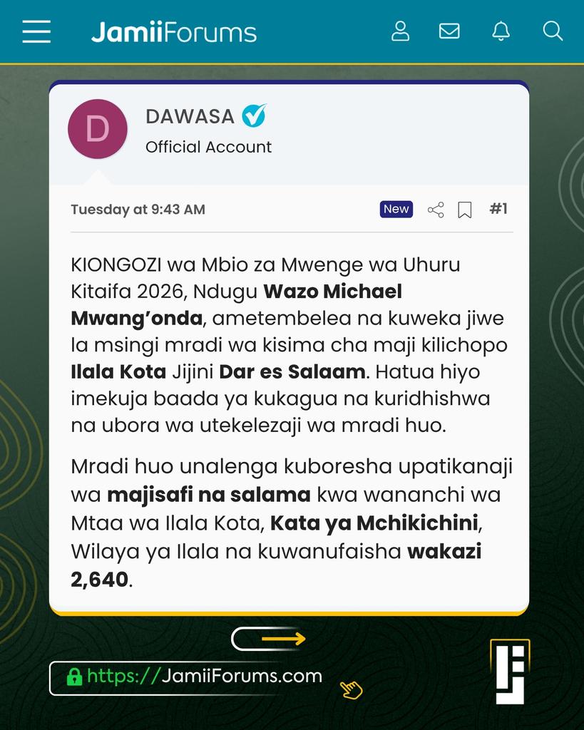 JamiiForums's tweet photo. DAR: Walichopost Mamlaka ya Majisafi na Usafi wa Mazingira Dar es Salaam (#DAWASA) kupitia akaunti yao ndani ya https://t.co/OgiXhqmXJu.
Kwa taarifa zaidi tembelea https://t.co/dCh70jGPXB
#JamiiForums #Uwajibikaji #Accountability #JFHuduma https://t.co/NXT5ggFSMR