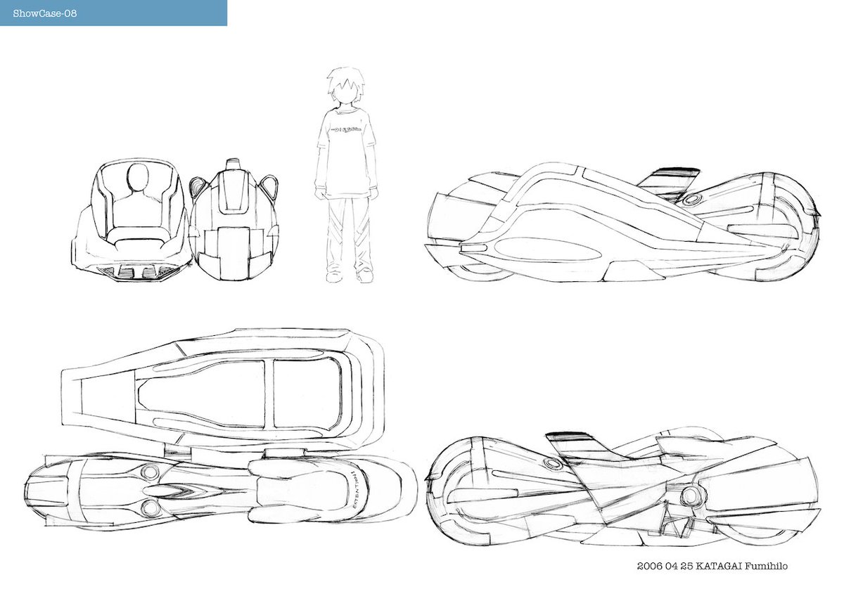 #クルマやバイクを描いてる人は見せびらかしましょう
紙と鉛筆でアニメ用設定画を描いていた頃