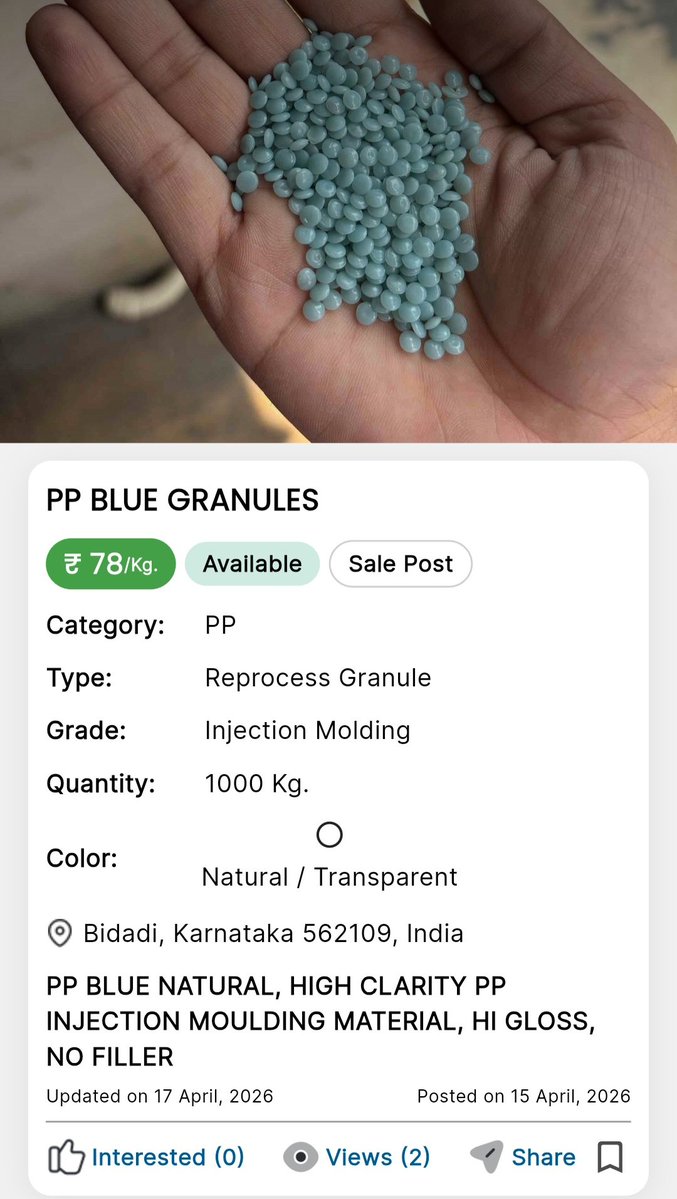 plastic4trade's tweet image. PP REPROCESS GRANULES

More Details Visit: plastic4trade.page.link/plastic4trade

#pp #reprocess #granules #plasticmarketplace #plastic4trade