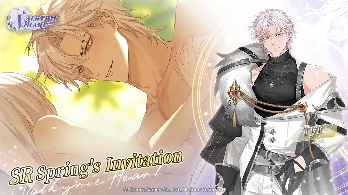 Ikemenfangirl's tweet image. Valkyrie Heart : Tyr's SR Heartale - Mature &amp;amp; Adult Otome Game【 EN, S-CH/T-CH, KR 】

💛 Tyr CV : Shinshin Shiru
Tyr's SR Heartale [Spring's Invitation] 

STORE Version
 iOS: apps.apple.com/th/app/valkyri…

★ Android : play.google.com/store/apps/det…

#ValkyrieHeart #時空心語 #otomegame