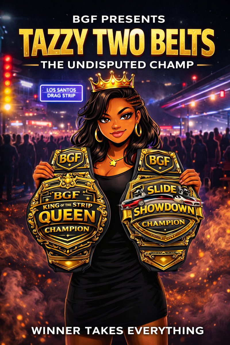 BossGangFamily1's tweet photo. Well well well right now @Dimples_Swager is UNDISPUTED! not only did she win the #KingOfTheStrip (#QueenofTheStrip) but she also holds the SLIDE Showdown championship!
Who is gonna uncrown TAZZY TWO BELTS!? https://t.co/lvEM5dlgjV