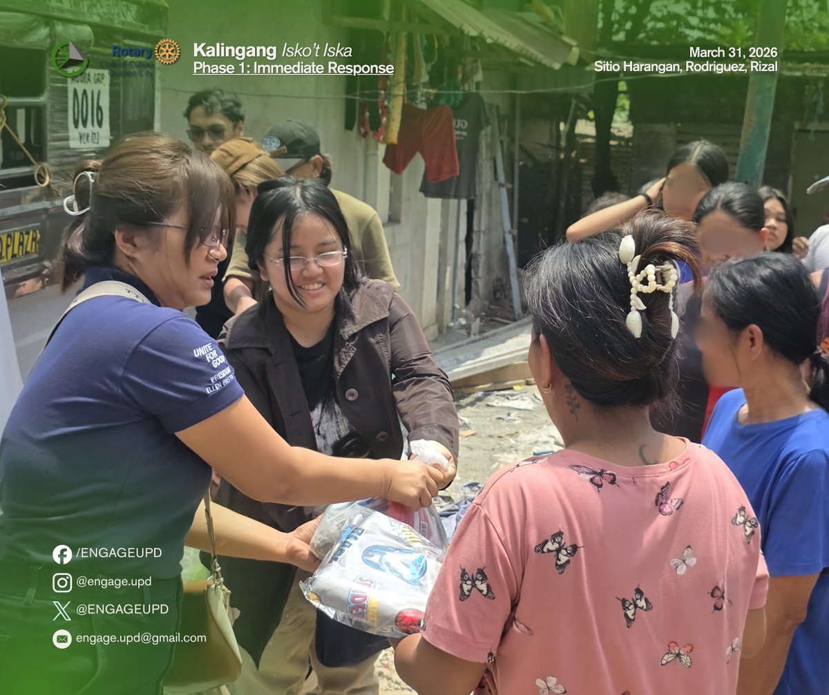 ENGAGEUPD's tweet photo. ENGAGE UP organized the activity in partnership with the Rotary Club Of Cubao, Quezon City, as the first phase of Kalingang Isko't Iska.

#ClimateJusticeNow
#EndPlasticPollution https://t.co/M2AoAiFXyF