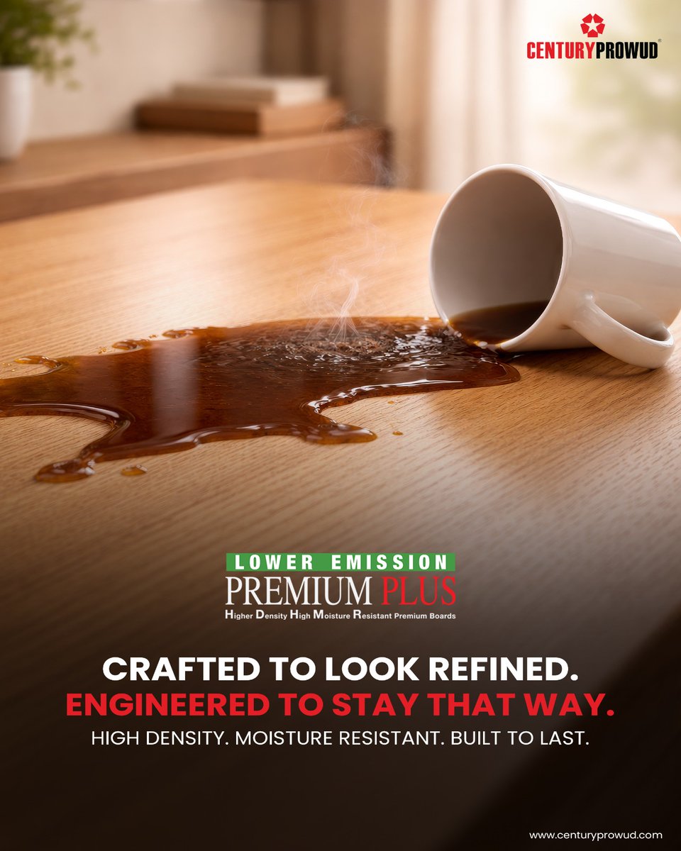 CenturyProwud's tweet photo. Spills happen.  Refinement shouldn’t fade. Lower Emission Premium Plus Boards are crafted to resist moisture and retain elegance.

#CenturyProwud #PremiumPlusBoards #MoistureResistant #RefinedLiving #BuiltToLast https://t.co/lbxbB5RLk7