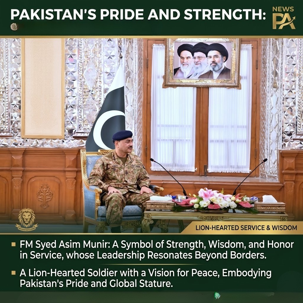 FM Syed Asim Munir a symbol of strength, wisdom, and honor in service, whose leadership resonates beyond borders.
A lion-hearted soldier with a vision for peace, embodying Pakistan’s pride and global stature.