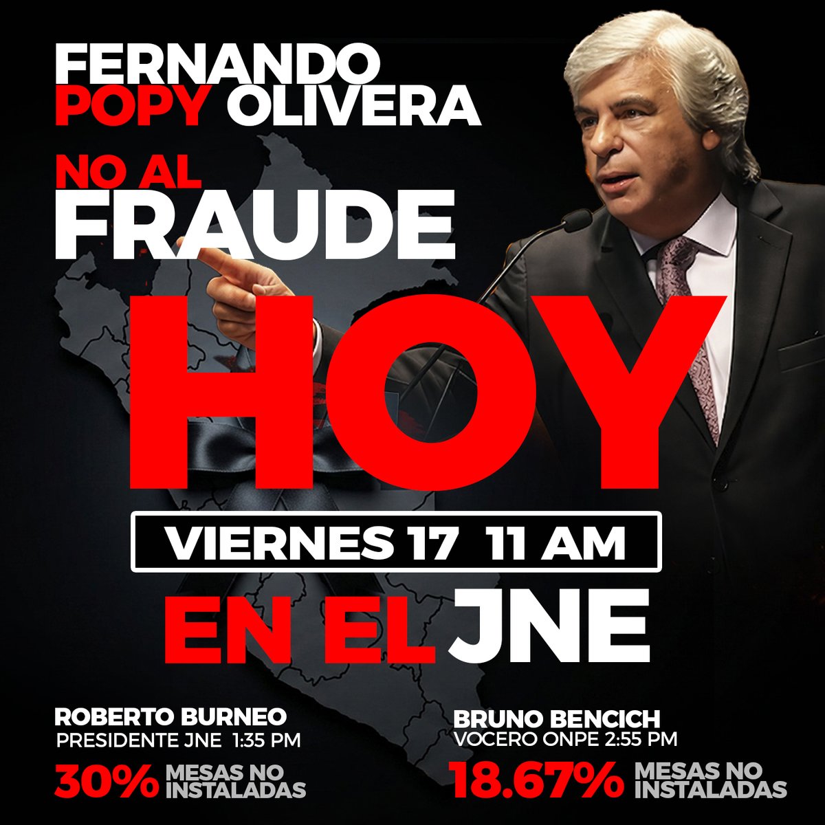 HOY VIERNES 17 de Abril  / 11 am / JNE
EN DEFENSA DE LA VERDAD.
NO AL FRADUDE
#NoAlFraude #EleccionesGenerales2026
#Corrupcion #Perú #FraudeElectoral #PopyOlivera
#JNE #OnpeBotóTuVoto  #BetoaASaber