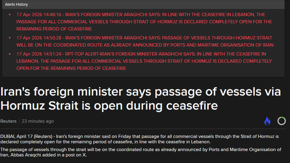 TSimonts's tweet image. De Straat is open, jongens (zolang Iran zich koest houdt in Libanon)

Olieprijs -9,3% tot $89,05/Brent-vat
EU gasprijs -8% tot €39/MWh)

EuroStoxx 600 van -0,2% -&amp;gt; 1,23%
S&amp;amp;P500-futures (+1%)
Bitcoin +2,65% ($76.820)
US$ -0,5% (€1 = $1,1841)