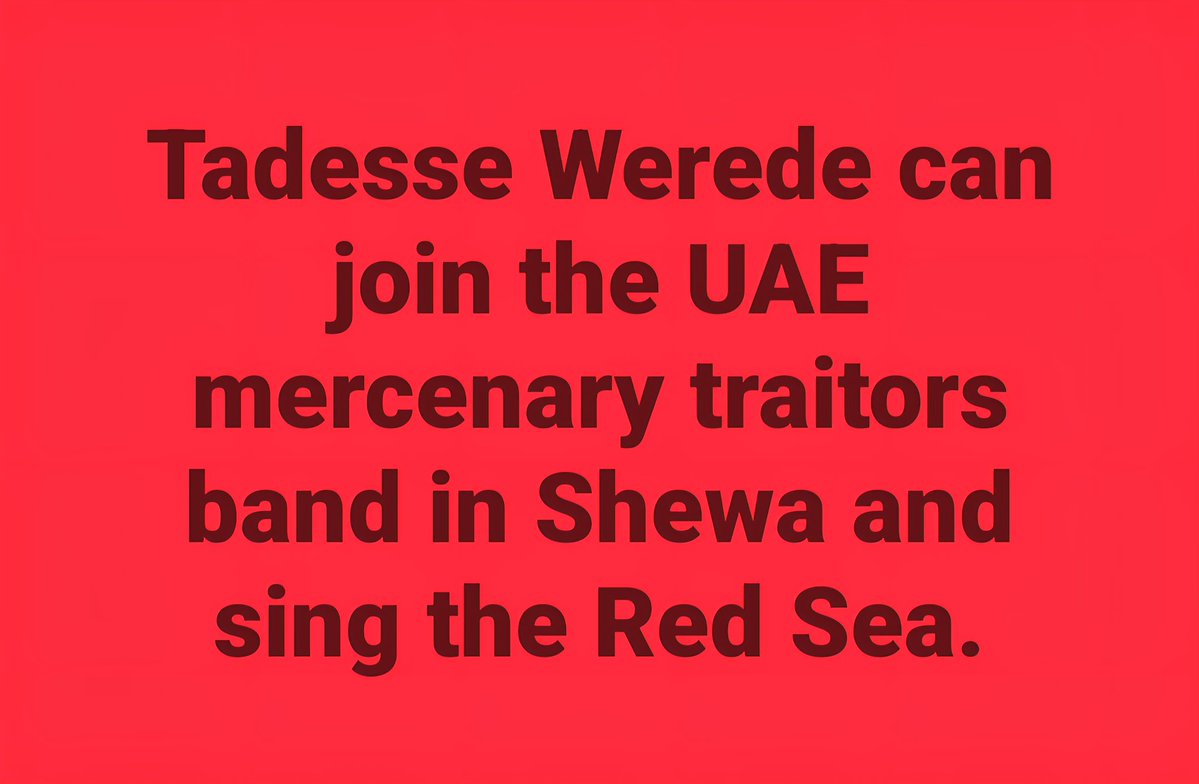LemlemTigest's tweet image. #Tadesse #Werede can #join the #UAE #mercenary #traitors #band in #Shewa and #sing the #Red #Sea.