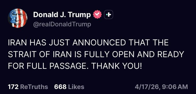 techconcatalina's tweet photo. 🔥BOMBAZO🔥

🛢Trump afirma que Irán REABRIÓ COMPLETAMENTE el Estrecho de Ormuz.

🟢El SP500 sube con fuerza y #Bitcoin supera los $76.500. El PETRÓLEO COLAPSA a $86 (niveles de Marzo).

🤯El Ministro de Asuntos Exteriores de Irán afirma que EE.UU está dispuesto a CEDER en las negociaciones.