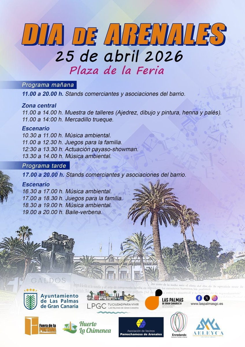 AAVV_Arenales's tweet photo. ARENALES ya tiene su día.
Ven a conocernos y a disfrutar de las actividades.
¡¡¡Te esperamos!!! https://t.co/aVKwfT85D7